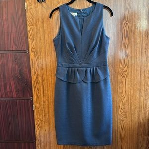 Kay Unger Navy Dress with Brown Belt